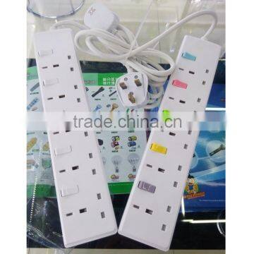 5 way 13 A BS electrical Power strip sockets with individual switch