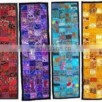 Exquisite vintage antique sari patchwork table runner-ethnic handmade indian table runner