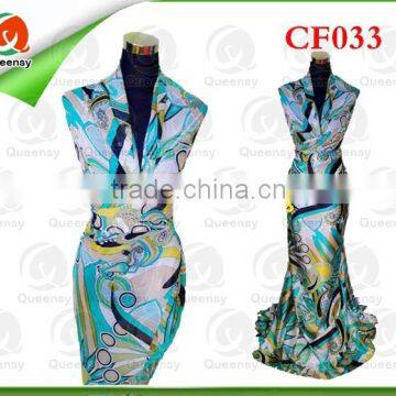 new coming prined chiffon fabric, fashion design chiffon for dress CF033