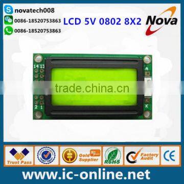 Characters LCD module Yellow backlight 5V 0802 8X2.