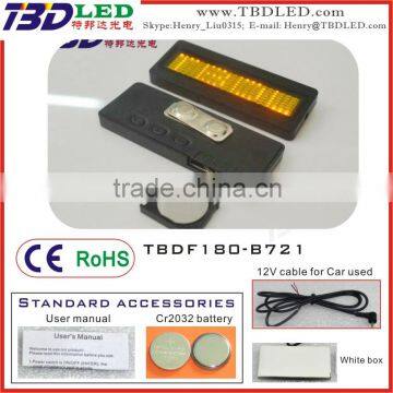 YELLOW mini usb rechargeable name card/Sales promotion led name badge/small led display