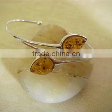 Fashion topaz crystals branch silver cuff bangle factory wholesale jewelry