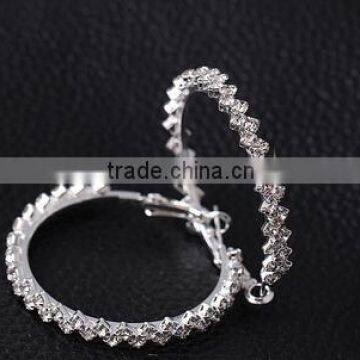 >SW16582 Classic Thick Rhinestone Hoop Earrings Women/