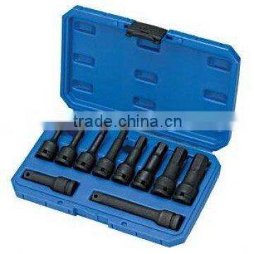 10pcs 1/2" Dr. Star Impact Socket Bit Set, Auto Repair Tools, Pneumatic Tool Accessories