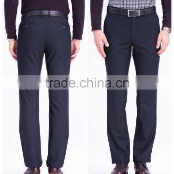 Navy Color Cotton Polyester Spandex Casual Pants Stretch Twill Mens Pants With Jet Pockets photo-3