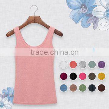 OEM High Quality 16 Colors Summer Style Women Tank Top Camisole,Cotton Slim Ladies Thin Vest