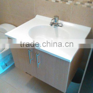 Hot Sale Cheap PVC and Wood Door Modular Ceramic Wash Basin Cabinet Price photo-2