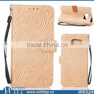 Luxury Zebra Stripe Flip Leather Stand Wallet Cover Phone Case for Samsung Galaxy S6 photo-2