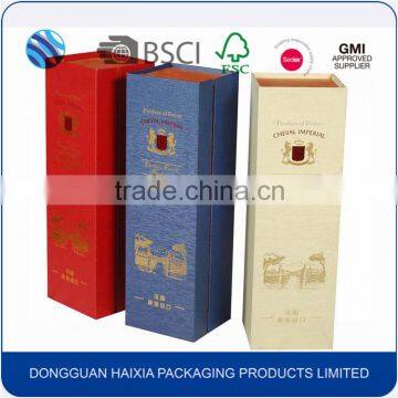 Factory price custom logo folding empty wine glass display box