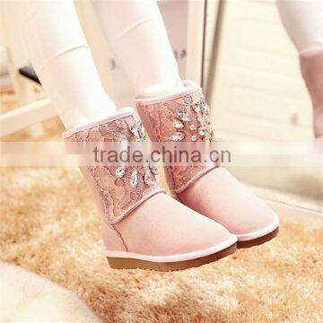 guangzhou manufacturer warm custom flower design boots