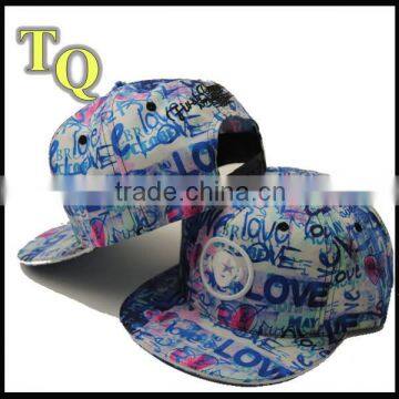 girl's puff embroidery sbulimetion print snapback baseball cap