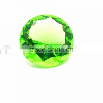 Shining green color crystal diamond