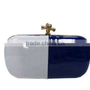 2016 alibaba china inspired design EV3041 women fashion party bag clutch ladies blue and white two in one bag