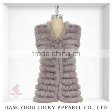 lady women fashion real rabbit fur vest ZW15036