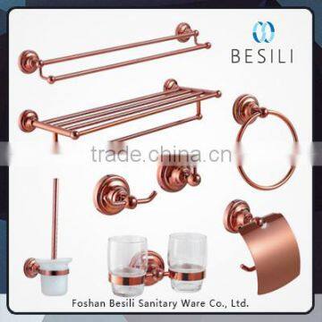 dubai Rose red gold plated bathroom set accessories 33RG