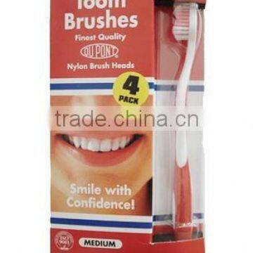 High quality gift 4pcs pack nylon toothbrush