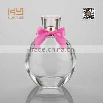 2016 pure glass perfume empty bottle with bow