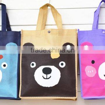 Full printing non woven bag student handle lovely bag for shopping