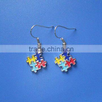 puzzle piece autism ornament earring