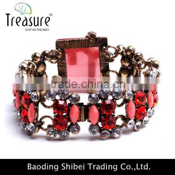 brand new Fashion jewelry New Fashion Metal red Resin Diamond Cross Bracelet