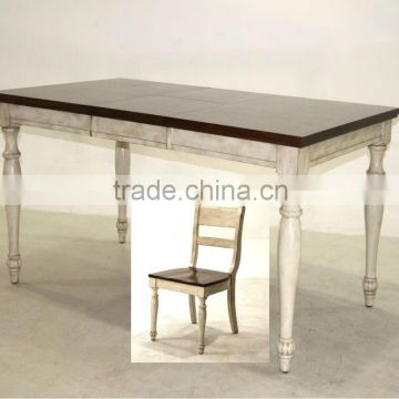 Traditional High End Antique white Diningroom table Set & High End Dining Table Set