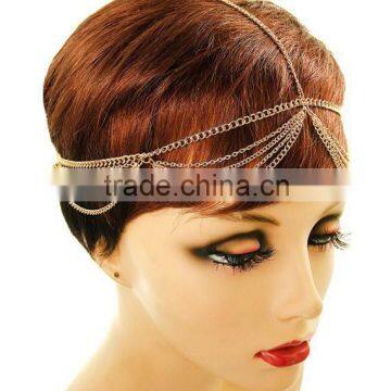 Pearl Head Chain With Adjustable Clasp & Gold Detailing Princess Head Chain photo-2