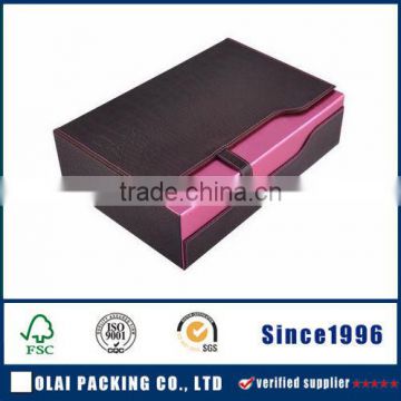 up-market luxury high end leather wine box made in China