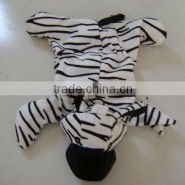 cheap promotional printed zebra soft plush animal shaped hot water bottle cover for 2000ml