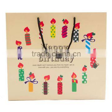 Happy Birthday With Candle Paper Bag Paper Bag Gift Bag Shopping Paper Bag High Quality Customized Print Your Logo