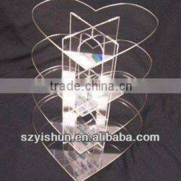 4 Tier Heart Shape Acrylic Cup Cake Pastry Display