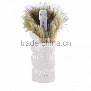 long fur wine bottle sleeve cover