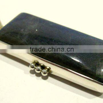 Labradorite Rectangle Cabochon Natural Gemstone Pendant, 925 Solid Sterling Silver Pendants, Designer Bezel Pendant photo-2