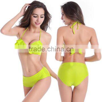 Women Petal Form Bikini Push-up Padded Wireless Swimsuit Two Pieces Bathing Suit photo-2