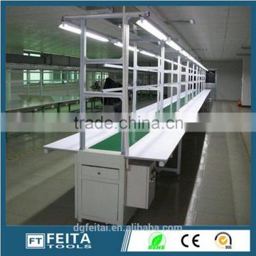 Assembly Line Working Tables Single Belt Conveyor Assembly Line with Flourescent Lamp