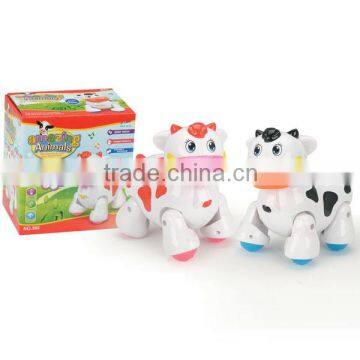 Walking cow music flash lighting toy for kids