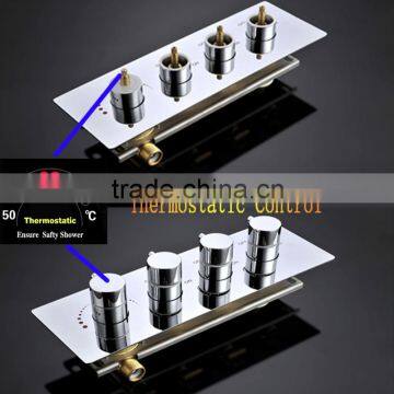 Luxury Modern Embedded Ceiling Bathroom Accessories LED Rain Shower Set Thermostatic Mixer Bathroom Showers LED Water Faucet photo-3