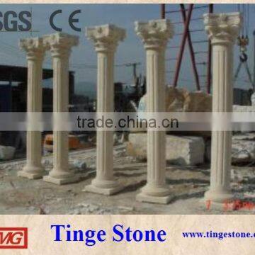 G603 sesame white granite solid column carved cap 3 meter tall