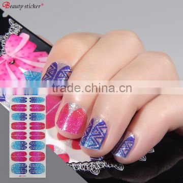 16pcs Shimmering Powder Patterned Nail Sticker