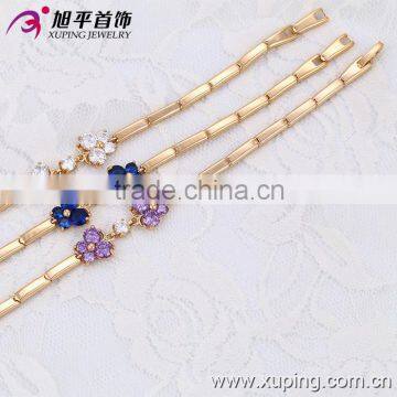 elegant simple flower chain charm 18k jewelry bracelet