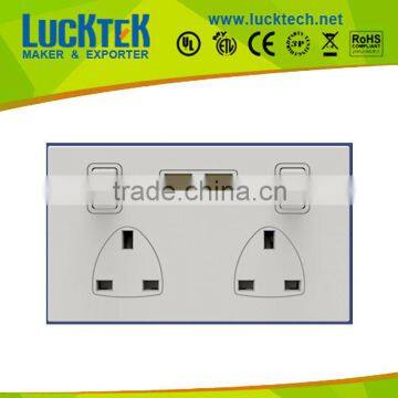 USB face plate with two USB port , two UK port and two on/off switch