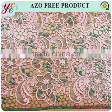 Summer flowers chemical lace embroidery fabric for beautiful dress