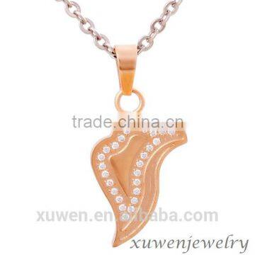 CNC zircon CZ stone 316l stainless steel fashion jewelry 2016