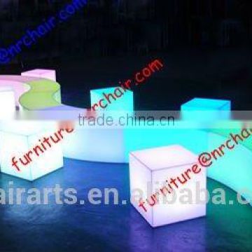 shanghai commercial furniture event rental acrylic lounge LED lighting sitting cube seat