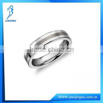 Hot Sell Flat 925 Silver Ring in White Tungsten Carbide