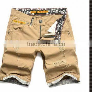 Chino fabric short pants men jeans 2016