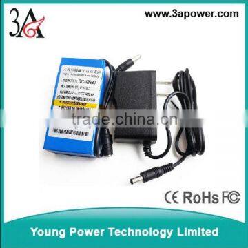 12v 8ah led light lithium polymer lithium battery with bms and charger switch DC55 plug