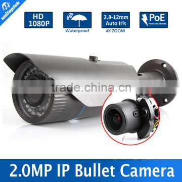 Outdoor Bullet IP Camera HD 1080P 2.0Megapixel Surveillance camera Waterproof 4X Auto Vari-Focal Lens H.264 IR Range 40m