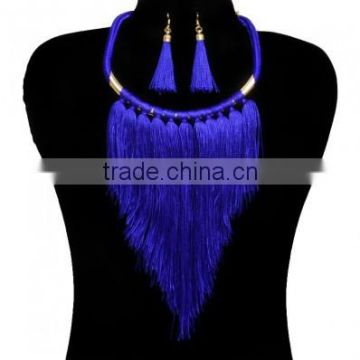 Thread Fringe Fashion Bib Necklace Set