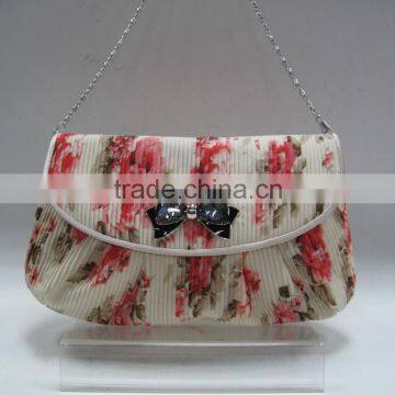 China supplier flower pattern satin evening bag