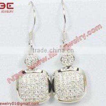 Fashion cheap 925 silver hook earrings jewelry,low price good quality cz jewellery,AAA grade cubic zirconia silver drop earrings